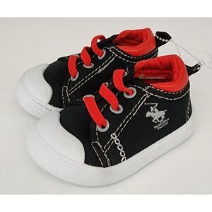 Beverly Hills Polo Club Sneakers Infant Boys Size 3 Black Red EXC NWOT